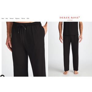 Derek Rose Men's Lounge Pants Basel Micro Modal Stretch Black